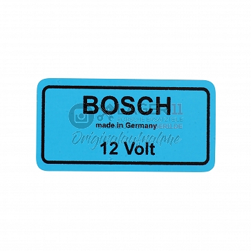 Aufkleber "Bosch made in Germany 12 Volt" blau für Porsche 911 / 912 65 - 83