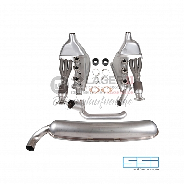 Sport-Auspuffsatz mit Kat Edelstahl (mit einem Endrohr) SSI für Porsche 911 3.2 84 - 89