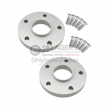 Spurverbreiterungssatz (eine Achse) silber eloxiert 15 mm für Porsche 911 / 964 / 993 65 - 98