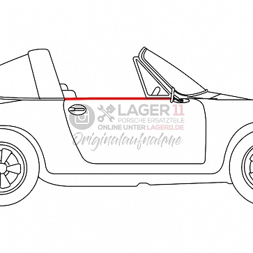 Abdichtleiste Seitenscheibe Türe außen rechts für Porsche 911 / 964 Targa / Cabrio 65 - 93