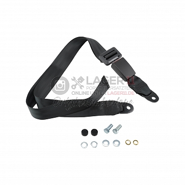 Statischer Beckengurt (schwarz) Set mit 15cm Bandschloss und Montagematerial für Porsche 911 69-89