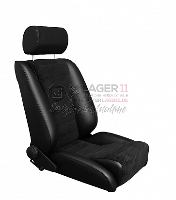 Sitz Recaro-S Replica GTR84 Leder / Cord schwarz für Porsche 911 65 - 89