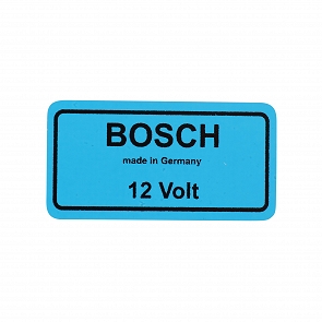 Aufkleber "Bosch made in Germany 12 Volt" blau für Porsche 911 / 912 65 - 83