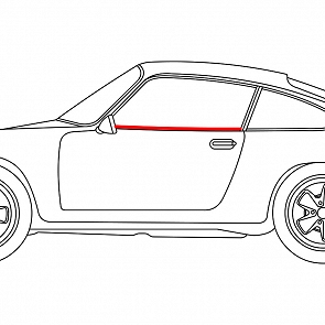 Abdichtleiste Seitenscheibe Türe innen links für Porsche 911 / 964 Coupe 65 - 93