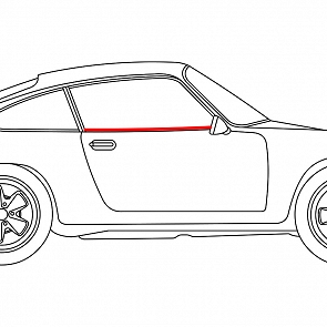 Abdichtleiste Seitenscheibe Türe rechts für Porsche 911 Coupe/Targa Innenseite