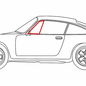 Dreieckscheibengummi Türe links fest Coupe für Porsche 911 / 964 69-93