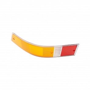 Heckleuchtenglas / Rücklichtglas links gelb / rot Rand silber für Porsche 911 69 - 89