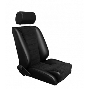 Sitz Recaro-S Replica GTR80 Kunstleder / Cord schwarz für Porsche 911 65 - 89