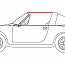 Gummi vom Targadach zur Türscheibe links für Porsche 911 66-69