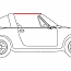Gummi vom Targadach zur Türscheibe rechts für Porsche 911 66-69
