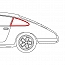 Seitenscheibengummi für Seitenscheibe hinten links fest für Porsche 964 89-93